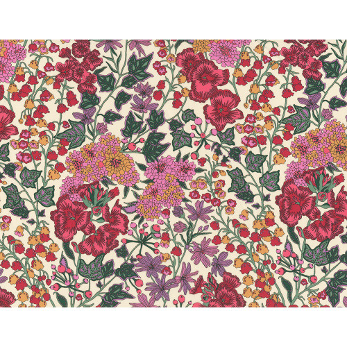 希少廃盤レアエレガントAfternoon Tea＊Flower花柄デザイントレイ Liberty of London Fabrics Tana Lawn Bloom Serenade Edna Berry Pink
